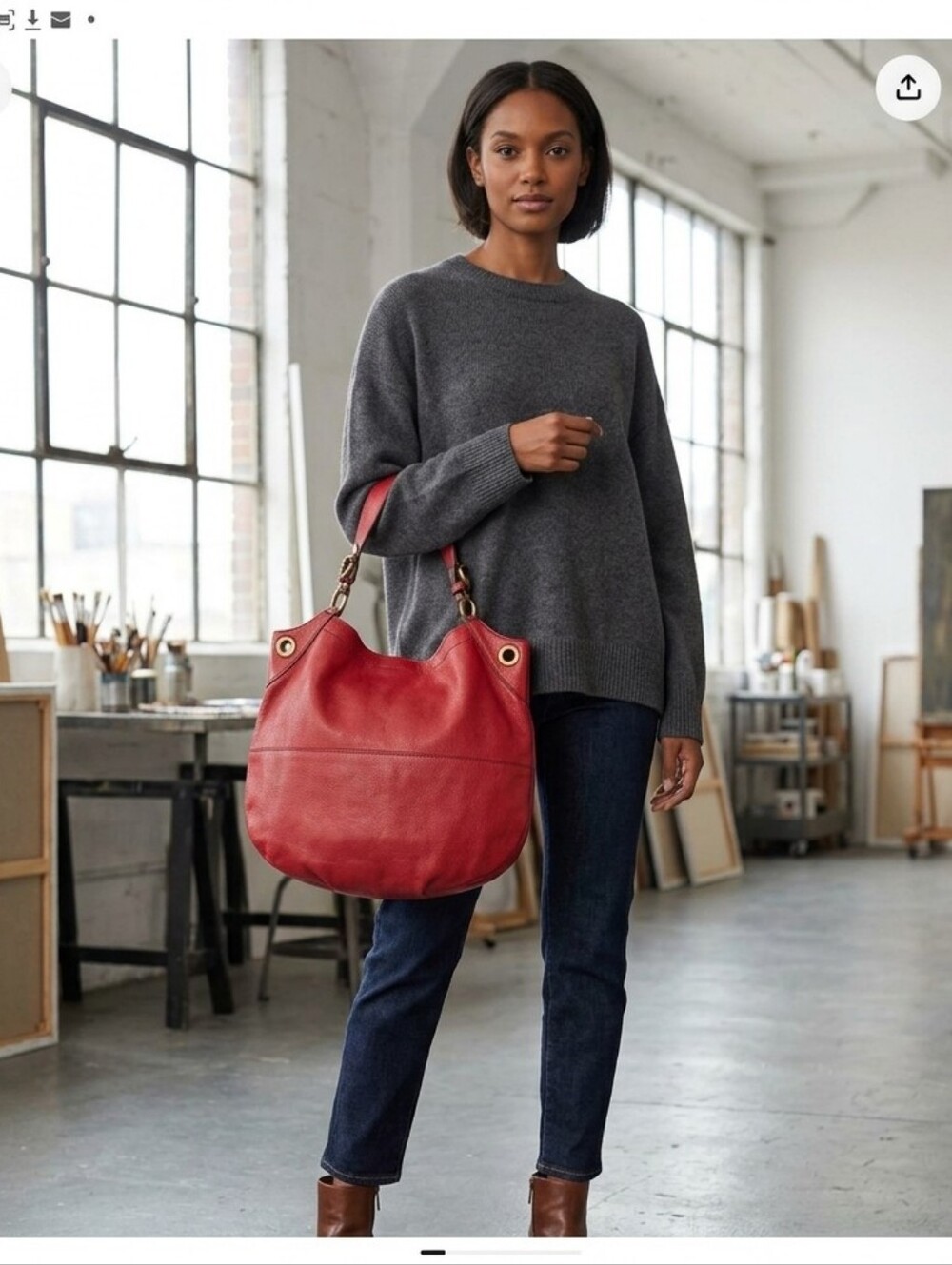 Vintage OrYANY Selina Leather Hobo Shoulder Bag